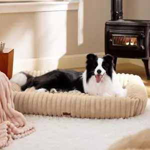 ComfyFleece Cute XL Dog Beds for Extra Large Dogs43in Sandy Beige | Furry Cute Rectangle Big Pet Beds,Washable Aesthetic,Orthopedic Corduroy Fleece,Jumbo Removable Zipper Cover,Up to 90 Lbs ComfyFleece Cute XL Dog Beds for Extra Large Dogs43in Sandy Beige | Furry Cute Rectangle Big Pet Beds,Washable Aesthetic,Orthopedic Corduroy Fleece,Jumbo Removable Zipper Cover,Up to 90 Lbs