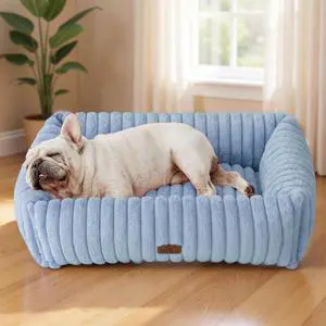 ComfyFleece Cute Dog Bed Medium Large Size Dog Washable30in Blue | Furry Puppy Beds,Square Rectangle Orthopedic Corduroy Aesthetic Pet Beds,Removable Zipper Cover,Non-Slip Bottom,Up to 40 Lbs ComfyFleece Cute Dog Bed Medium Large Size Dog Washable30in Blue | Furry Puppy Beds,Square Rectangle Orthopedic Corduroy Aesthetic Pet Beds,Removable Zipper Cover,Non-Slip Bottom,Up to 40 Lbs
