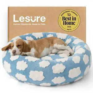LE SURE Shown on TV Jacquard Donut Dog Beds Large Sized Dog,Blue 33x33x8in | Orthopedic Calming Pet Bed Sofa,Original Design Pattern,Washable Cover,Cute Home Decor as Gift for Pet,Anti Slip Bottom LE SURE Shown on TV Jacquard Donut Dog Beds Large Sized Dog,Blue 33x33x8in | Orthopedic Calming Pet Bed Sofa,Original Design Pattern,Washable Cover,Cute Home Decor as Gift for Pet,Anti Slip Bottom