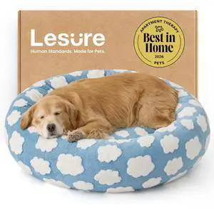 LE SURE Shown on TV Jacquard Donut Dog Beds Extra Large,Blue 42x42x9in | XL Orthopedic Calming Pet Bed Sofa, Original Design Pattern,Washable Cover, Home Decor as Gift for Pet,Anti Slip Bottom LE SURE Shown on TV Jacquard Donut Dog Beds Extra Large,Blue 42x42x9in | XL Orthopedic Calming Pet Bed Sofa, Original Design Pattern,Washable Cover, Home Decor as Gift for Pet,Anti Slip Bottom