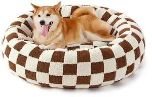 LE SURE Shown on TV Jacquard Donut Dog Beds Extra Large,Brown 42x42x9in | XL Orthopedic Calming Pet Bed Sofa, Original Design Pattern,Washable Cover, Home Decor as Gift for Pet,Anti Slip Bottom LE SURE Shown on TV Jacquard Donut Dog Beds Extra Large,Brown 42x42x9in | XL Orthopedic Calming Pet Bed Sofa, Original Design Pattern,Washable Cover, Home Decor as Gift for Pet,Anti Slip Bottom