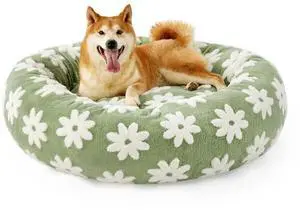 LE SURE Shown on TV Jacquard Donut Dog Beds Large Sized Dog,Green 36x36x8in | Orthopedic Calming Pet Bed Sofa, Original Design Pattern,Washable Cover,Cute Home Decor as Gift for Pet,Anti Slip Bottom LE SURE Shown on TV Jacquard Donut Dog Beds Large Sized Dog,Green 36x36x8in | Orthopedic Calming Pet Bed Sofa, Original Design Pattern,Washable Cover,Cute Home Decor as Gift for Pet,Anti Slip Bottom