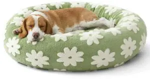 LE SURE Shown on TV Jacquard Donut Dog Beds Large Sized Dog,Green 33x33x8in | Orthopedic Calming Pet Bed Sofa,Original Design Pattern,Washable Cover,Cute Home Decor as Gift for Pet,Anti Slip Bottom LE SURE Shown on TV Jacquard Donut Dog Beds Large Sized Dog,Green 33x33x8in | Orthopedic Calming Pet Bed Sofa,Original Design Pattern,Washable Cover,Cute Home Decor as Gift for Pet,Anti Slip Bottom