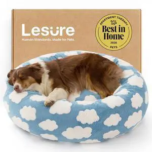 LE SURE Shown on TV Jacquard Donut Dog Beds Large Sized Dog,Blue 36x36x8in | Orthopedic Calming Pet Bed Sofa, Original Design Pattern,Washable Cover,Cute Home Decor as Gift for Pet,Anti Slip Bottom LE SURE Shown on TV Jacquard Donut Dog Beds Large Sized Dog,Blue 36x36x8in | Orthopedic Calming Pet Bed Sofa, Original Design Pattern,Washable Cover,Cute Home Decor as Gift for Pet,Anti Slip Bottom