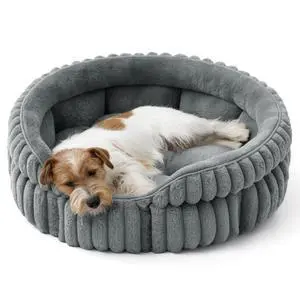ComfyFleece Washable Cute Small Medium Dog Bed,Round Pet Bed,26in | Cozy Donut Soft Fluffy Plush,Comfort Corduroy Cuddler Pet Beds,Luxury Aesthetic,Anti-Slip Bottom,Up to 30 Lbs,Warm Gray ComfyFleece Washable Cute Small Medium Dog Bed,Round Pet Bed,26in | Cozy Donut Soft Fluffy Plush,Comfort Corduroy Cuddler Pet Beds,Luxury Aesthetic,Anti-Slip Bottom,Up to 30 Lbs,Warm Gray