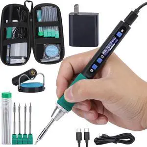 928D-IV Soldering Iron Kit with Fast Heating with C235 Tip, Dynamic Screen, Compact USB Soldering Iron with Tool Bag, Multi-Functional Cover, Type-C Charging, Sleep Mode, PD/QC Protocols 928D-IV Soldering Iron Kit with Fast Heating with C235 Tip, Dynamic Screen, Compact USB Soldering Iron with Tool Bag, Multi-Functional Cover, Type-C Charging, Sleep Mode, PD/QC Protocols