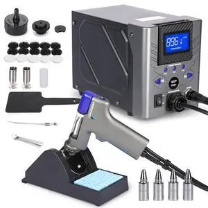 948D-I 110W High Power Desoldering Station with 4 Desoldering Nozzles, Temperature-Controlled with 3 Pre-set Channels, Tiltable Display, ESD-Safe 948D-I 110W High Power Desoldering Station with 4 Desoldering Nozzles, Temperature-Controlled with 3 Pre-set Channels, Tiltable Display, ESD-Safe