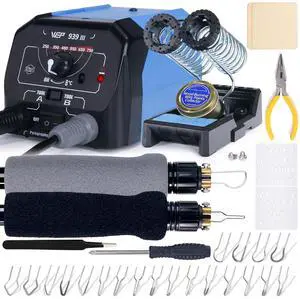 939-III Dual Pen Wood Burning Kit 34-in-1 with 20 Woodburning Tips Soft-Grip Pyrography Pen with 2 Stencils, 2 Unfinished Wood, 1 Pen Holder Professional Wood Burner Tool 939-III Dual Pen Wood Burning Kit 34-in-1 with 20 Woodburning Tips Soft-Grip Pyrography Pen with 2 Stencils, 2 Unfinished Wood, 1 Pen Holder Professional Wood Burner Tool