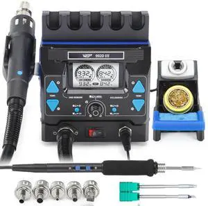 992D-III 2-in-1 Soldering Station and Hot Air Rework Station - High-Power Soldering Iron Kit with C245-compatible Cartridge, 1000W Hot Air BGA Rework Station for SMD, IC Repair 992D-III 2-in-1 Soldering Station and Hot Air Rework Station - High-Power Soldering Iron Kit with C245-compatible Cartridge, 1000W Hot Air BGA Rework Station for SMD, IC Repair