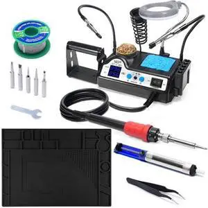 927-IV 110W Soldering Iron Kit Bundle with M170 Silicone Soldering Mat 17.3x12.2 inches with 5 Soldering Tips, Desoldering Pump, Solder Wire for Repairing Large PCBs, DIY Projects 927-IV 110W Soldering Iron Kit Bundle with M170 Silicone Soldering Mat 17.3x12.2 inches with 5 Soldering Tips, Desoldering Pump, Solder Wire for Repairing Large PCBs, DIY Projects