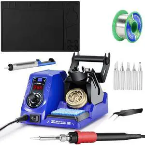 926LED V1 110W Soldering Iron Kit Bundle with M150 Silicone Soldering Mat 12.9x8.2 inches with 5 Soldering Tips, Desoldering Pump, Solder Wire for Electronics Repair, DIY Projects 926LED V1 110W Soldering Iron Kit Bundle with M150 Silicone Soldering Mat 12.9x8.2 inches with 5 Soldering Tips, Desoldering Pump, Solder Wire for Electronics Repair, DIY Projects