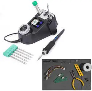 982-V Micro Soldering Iron kit with 5 C245 Compatible Tips(SI,I,3C,6.6D,2.4D) Bundle with M150 Silicone Soldering Mat 12.9x8.2 inches with 10g Solder Wire for electronics repair, DIY Projects 982-V Micro Soldering Iron kit with 5 C245 Compatible Tips(SI,I,3C,6.6D,2.4D) Bundle with M150 Silicone Soldering Mat 12.9x8.2 inches with 10g Solder Wire for electronics repair, DIY Projects