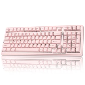 F99 Wireless Mechanical Keyboard-Silent Version,Tri-Mode(BT5.0/2.4GHz/USB-C),Gasket Structure,Hot Swappable Mechanical Keyboard with Pre-lubed Linear Switches,RGB Backlit PC Gaming Keyboards,Pink F99 Wireless Mechanical Keyboard-Silent Version,Tri-Mode(BT5.0/2.4GHz/USB-C),Gasket Structure,Hot Swappable Mechanical Keyboard with Pre-lubed Linear Switches,RGB Backlit PC Gaming Keyboards,Pink