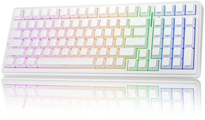 F99 Wireless Mechanical Keyboard,Triple-Mode(BT5.0/2.4GHz/USB-C),Gasket Mounted Creamy Keyboard with Linear Switches, Side Printed PBT Keycaps,RGB Backlit PC Gaming Keyboards for Win/Mac F99 Wireless Mechanical Keyboard,Triple-Mode(BT5.0/2.4GHz/USB-C),Gasket Mounted Creamy Keyboard with Linear Switches, Side Printed PBT Keycaps,RGB Backlit PC Gaming Keyboards for Win/Mac