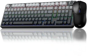 Wireless Keyboard and Mouse Combo, F99 Pro Mechanical Keyboards with Knob,Tri-Mode Hot Swappable Keyboard+SC580 Wireless Gaming Mouse Black Wireless Keyboard and Mouse Combo, F99 Pro Mechanical Keyboards with Knob,Tri-Mode Hot Swappable Keyboard+SC580 Wireless Gaming Mouse Black