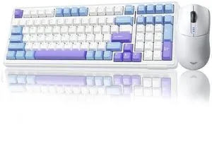 Wireless Keyboard and Mouse Combo, F99 Mechanical Keyboards Hot Swappable Custom Keyboard+SC580 Wireless Gaming Mouse White Wireless Keyboard and Mouse Combo, F99 Mechanical Keyboards Hot Swappable Custom Keyboard+SC580 Wireless Gaming Mouse White