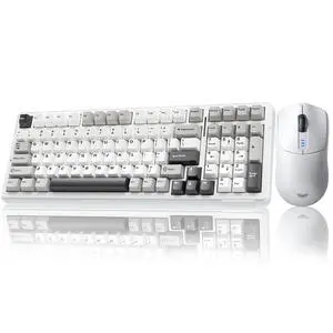 Wireless Keyboard and Mouse Combo, F99 Mechanical Gaming Keyboards Hot Swappable Custom Keyboard+SC580 Wireless Gaming Mouse White Wireless Keyboard and Mouse Combo, F99 Mechanical Gaming Keyboards Hot Swappable Custom Keyboard+SC580 Wireless Gaming Mouse White