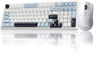 Gaming Keyboard and Mouse, F99 Wireless Mechanical Keyboards Hot Swappable Custom Keyboard+SC580 Wireless Gaming Mouse White Gaming Keyboard and Mouse, F99 Wireless Mechanical Keyboards Hot Swappable Custom Keyboard+SC580 Wireless Gaming Mouse White