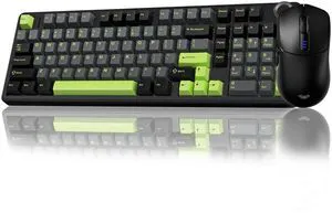 Wireless Keyboard and Mouse Combo, F99 Pro Mechanical Keyboards with Knob,Tri-Mode Hot Swappable Custom Keyboard+SC580 Wireless Gaming Mouse Black Wireless Keyboard and Mouse Combo, F99 Pro Mechanical Keyboards with Knob,Tri-Mode Hot Swappable Custom Keyboard+SC580 Wireless Gaming Mouse Black