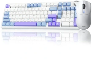 Wireless Keyboard and Mouse Combo, F99 Pro Mechanical Keyboards with Knob,Tri-Mode Hot Swappable Gasket Keyboard+SC580 Wireless Gaming Mouse White Wireless Keyboard and Mouse Combo, F99 Pro Mechanical Keyboards with Knob,Tri-Mode Hot Swappable Gasket Keyboard+SC580 Wireless Gaming Mouse White