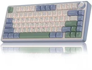 F75 75% Wireless Mechanical Keyboard, Hot Swappable Creamy Keyboard, Pre-lubed Reaper Switches RGB Backlit Gaming Keyboards, 2.4GHz/Type-C/BT5.0(White & Green) F75 75% Wireless Mechanical Keyboard, Hot Swappable Creamy Keyboard, Pre-lubed Reaper Switches RGB Backlit Gaming Keyboards, 2.4GHz/Type-C/BT5.0(White & Green)