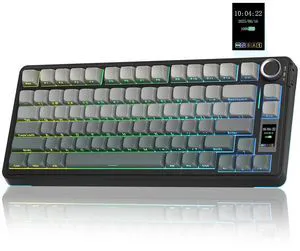 S75 PRO Wireless Mechanical Keyboard with Screen&Knob, Tri-Mode Hot Swappable Gaming Keyboard 75%, Pre-lubed Switches, RGB Backlit, Side Printed PBT Keycaps, Creamy Sounding Computer Keyboards S75 PRO Wireless Mechanical Keyboard with Screen&Knob, Tri-Mode Hot Swappable Gaming Keyboard 75%, Pre-lubed Switches, RGB Backlit, Side Printed PBT Keycaps, Creamy Sounding Computer Keyboards