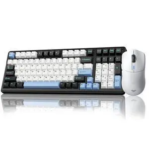 Wireless Keyboard and Mouse Combo, F99 Mechanical Keyboards Hot Swappable Custom Keyboard+SC580 Wireless Gaming Mouse White Wireless Keyboard and Mouse Combo, F99 Mechanical Keyboards Hot Swappable Custom Keyboard+SC580 Wireless Gaming Mouse White
