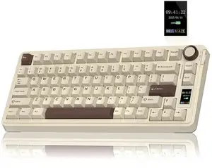 S75 PRO Wireless Mechanical Keyboard with Screen&Knob, 75% Hot Swappable Gaming Keyboard with Pre-lubed Switches, RGB Backlit, PBT Keycaps, Creamy Sounding Computer Keyboards S75 PRO Wireless Mechanical Keyboard with Screen&Knob, 75% Hot Swappable Gaming Keyboard with Pre-lubed Switches, RGB Backlit, PBT Keycaps, Creamy Sounding Computer Keyboards