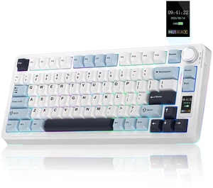 S75 PRO Wireless Mechanical Keyboard with Screen&Knob, 75% Hot Swappable Gaming Keyboard with Pre-lubed Switches, RGB Backlit, PBT Keycaps Creamy Sounding Pc Gaming Keyboards S75 PRO Wireless Mechanical Keyboard with Screen&Knob, 75% Hot Swappable Gaming Keyboard with Pre-lubed Switches, RGB Backlit, PBT Keycaps Creamy Sounding Pc Gaming Keyboards