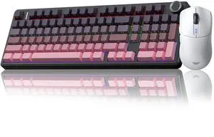 F99 Pro Wireless Mechanical Keyboard with Knob SC580 Wireless Gaming Mouse White F99 Pro Wireless Mechanical Keyboard with Knob SC580 Wireless Gaming Mouse White
