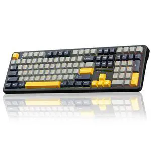 F108 Wireless Mechanical Keyboard, BT5.0/USB-C/2.4GHz Hot Swappable Custom Gaming Keyboards, PBT Keycaps, Pre-lubed Switches, RGB Backlit Full Size Creamy Keyboard with Number Pad, 108 Keys F108 Wireless Mechanical Keyboard, BT5.0/USB-C/2.4GHz Hot Swappable Custom Gaming Keyboards, PBT Keycaps, Pre-lubed Switches, RGB Backlit Full Size Creamy Keyboard with Number Pad, 108 Keys