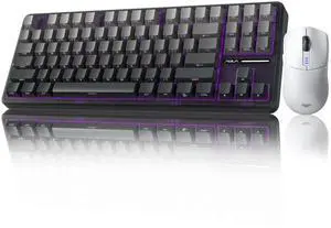 F87 Pro Wireless Mechanical Keyboard,Tri-Mode BT5.0/2.4GHz/USB-C Gasket Hot Swappable Custom Keyboard+SC580 Wireless Gaming Mouse White F87 Pro Wireless Mechanical Keyboard,Tri-Mode BT5.0/2.4GHz/USB-C Gasket Hot Swappable Custom Keyboard+SC580 Wireless Gaming Mouse White