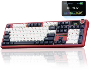 F108 PRO - Wireless Mechanical Keyboard with Screen&Knob,Hot Swappable Gaming Keyboard with 8000mAh Battery,Pre-lubed Switches,RGB Backlit,PBT Keycaps Creamy Sounding Computer Keyboards,104 Keys F108 PRO - Wireless Mechanical Keyboard with Screen&Knob,Hot Swappable Gaming Keyboard with 8000mAh Battery,Pre-lubed Switches,RGB Backlit,PBT Keycaps Creamy Sounding Computer Keyboards,104 Keys