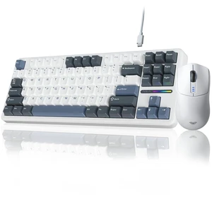 Wired Gaming Keyboard and Mouse Combo, Wired Version F87 Mechanical Keyboard, 75% TKL Gasket Hot Swappable Custom Keyboard+SC580 Wireless Gaming Mouse White Wired Gaming Keyboard and Mouse Combo, Wired Version F87 Mechanical Keyboard, 75% TKL Gasket Hot Swappable Custom Keyboard+SC580 Wireless Gaming Mouse White