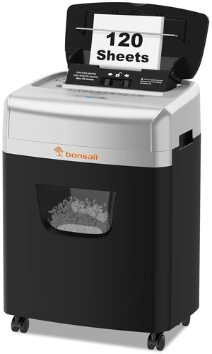 Bonsaii 120 Sheets Autofeed Micro-Cut P-4 Security Level Paper Shredder Bonsaii 120 Sheets Autofeed Micro-Cut P-4 Security Level Paper Shredder