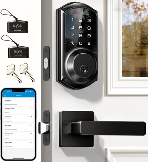 Veise VE06-L - Cerradura de cerrojo inteligente con juego de 2 manijas de
Control de aplicación y control de teléfono, teclado digital electrónico de pantalla táctil, acceso remoto compartido Veise VE06-L - Cerradura de cerrojo inteligente con juego de 2 manijas de
Control de aplicación y control de teléfono, teclado digital electrónico de pantalla táctil, acceso remoto compartido