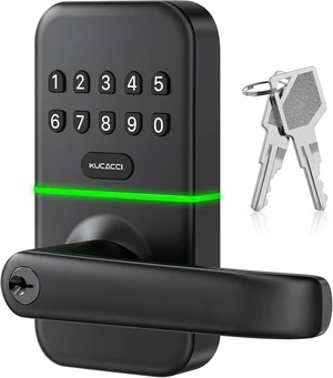 Cerradura de manija de puerta inteligente con teclado: perilla digital de
Pomo de código electrónico, sin aplicación, bloqueo de un solo toque, fácil instalación, 20 códigos y 2 llaves físicas Cerradura de manija de puerta inteligente con teclado: perilla digital de
Pomo de código electrónico, sin aplicación, bloqueo de un solo toque, fácil instalación, 20 códigos y 2 llaves físicas