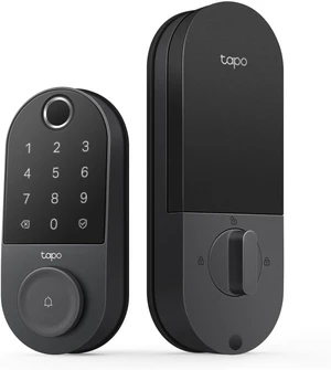 Tapo Cerradura de puerta inteligente Wi-Fi, cerrojo, reconocimiento de
Teclado de pantalla táctil, entrada sin llave, monitoreo en la aplicación con acceso programado, batería recargable de 1 año Tapo Cerradura de puerta inteligente Wi-Fi, cerrojo, reconocimiento de
Teclado de pantalla táctil, entrada sin llave, monitoreo en la aplicación con acceso programado, batería recargable de 1 año