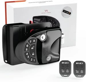 RVLock V4 Bisagra izquierda RV cerradura de puerta sin llave con teclado y 2 llaveros RVLock V4 Bisagra izquierda RV cerradura de puerta sin llave con teclado y 2 llaveros