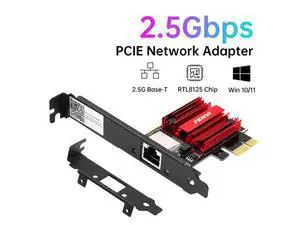 2.5GBase-T PCIe Network Adapter, 2500/1000/100Mbps PCI Express Gigabit Ethernet Card RJ45 LAN Controller Support Windows Server/Windows, Standard and Low-Profile Brackets Included PCIe to 2.5 Gigabit 2.5GBase-T PCIe Network Adapter, 2500/1000/100Mbps PCI Express Gigabit Ethernet Card RJ45 LAN Controller Support Windows Server/Windows, Standard and Low-Profile Brackets Included PCIe to 2.5 Gigabit
