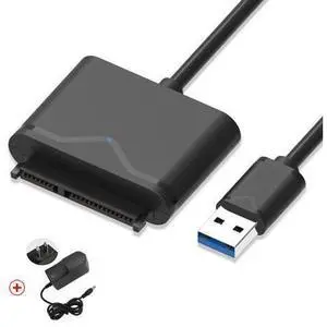 1.6ft USB3.0 to SATA? Hard Disk Driver Cable Adapter External SATA to USB A 5Gbps Adapter Cable Hard Disk Connector Converter for 2.5/3.5 inch HDD with Power Adapter 1.6ft USB3.0 to SATA? Hard Disk Driver Cable Adapter External SATA to USB A 5Gbps Adapter Cable Hard Disk Connector Converter for 2.5/3.5 inch HDD with Power Adapter