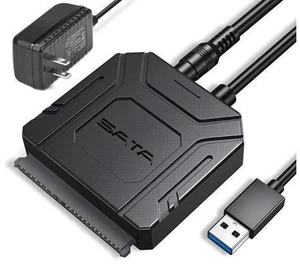 SATA III to USB 3.0 Adapter, USB to SATA Adapter Cable for 2.5"/3.5" HDD/SSD SATA I/II/III Hard Drive Adapter, Support UASP, with External Power Supply 12V 2A SATA III to USB 3.0 Adapter, USB to SATA Adapter Cable for 2.5"/3.5" HDD/SSD SATA I/II/III Hard Drive Adapter, Support UASP, with External Power Supply 12V 2A