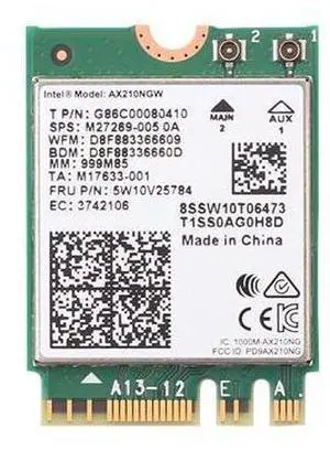 3000Mbps WiFi 6E Intel AX210 Bluetooth 5.2 WiFi 6 Card 802.11ac/ax 2.4G/5Ghz/6Ghz M.2 2230 Key E With IPEX4 Antennas Wireless AX210NGW WiFi Adapter, Support Windows 10 Linux For Laptop Desktop PC 3000Mbps WiFi 6E Intel AX210 Bluetooth 5.2 WiFi 6 Card 802.11ac/ax 2.4G/5Ghz/6Ghz M.2 2230 Key E With IPEX4 Antennas Wireless AX210NGW WiFi Adapter, Support Windows 10 Linux For Laptop Desktop PC