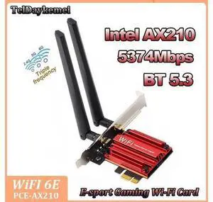 AX3000 Bluetooth 5.3 Wifi 2 In 1 WIFI 6E Intel AX210 PCI Express WifI 6 Adapter Tri band 5374M Wireless PCIE Network Card Windows 11 Window 10 For PC Desktop AX3000 Bluetooth 5.3 Wifi 2 In 1 WIFI 6E Intel AX210 PCI Express WifI 6 Adapter Tri band 5374M Wireless PCIE Network Card Windows 11 Window 10 For PC Desktop