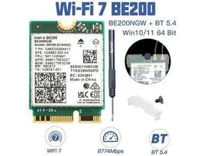 Fenvi WiFi 7 BE200NGW WI-FI Card Tri-Band 802.11be Wireless M.2 Module,Tri-Band 2.4G/5G/6G,Up to 5800Mbps,Bluetooth 5.4, 4K QAM, 320MHz,MU-MINO, Internal Network Adapter for Laptop, Windows 10/11 Fenvi WiFi 7 BE200NGW WI-FI Card Tri-Band 802.11be Wireless M.2 Module,Tri-Band 2.4G/5G/6G,Up to 5800Mbps,Bluetooth 5.4, 4K QAM, 320MHz,MU-MINO, Internal Network Adapter for Laptop, Windows 10/11