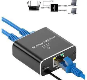 Ethernet Splitter,AUBEAMTO Gigabit RJ45 Ethernet Splitter 1 to 2, 1000Mbps Network Extension Connector with USB Cable , 8P8C Extender Plug for Cat5/5e/6/7/8 Cable (2 Devices Simultaneous Networking) Ethernet Splitter,AUBEAMTO Gigabit RJ45 Ethernet Splitter 1 to 2, 1000Mbps Network Extension Connector with USB Cable , 8P8C Extender Plug for Cat5/5e/6/7/8 Cable (2 Devices Simultaneous Networking)