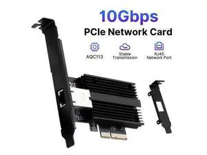 Fenvi 10G Base-T PCI-e Network Card Marvell AQC113C, 10Gbps RJ45 Port NIC Card with Standard & Low-Profile Brackets, Support Windows10/11/Server Fenvi 10G Base-T PCI-e Network Card Marvell AQC113C, 10Gbps RJ45 Port NIC Card with Standard & Low-Profile Brackets, Support Windows10/11/Server