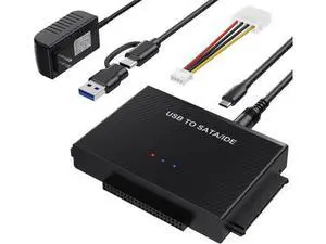 USB C & USB 3.0 to SATA IDE Adapter External Hard Drive Connector Converter for Universal 2.5 3.5" HDD SSD Hard Drive Disk Optical Drive, SATA/IDE to USB 3.0 USB C Hard Drive Adapter USB C & USB 3.0 to SATA IDE Adapter External Hard Drive Connector Converter for Universal 2.5 3.5" HDD SSD Hard Drive Disk Optical Drive, SATA/IDE to USB 3.0 USB C Hard Drive Adapter