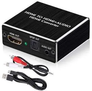 Mini HDMI to Optical Audio Extractor, 4K @30Hz HDMI to HDMI SPDIF Splitter HDMI Toslink Converter with 3.5mm Stereo Sound out Support TV PS4 Slim Xbox Chromecast and Blu-ray DVD Player Mini HDMI to Optical Audio Extractor, 4K @30Hz HDMI to HDMI SPDIF Splitter HDMI Toslink Converter with 3.5mm Stereo Sound out Support TV PS4 Slim Xbox Chromecast and Blu-ray DVD Player
