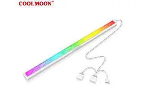 COOLMOON 30cm Aluminum alloy RGB PC Case LED Strip Magnetic Computer Light Bar 5V/3PIN Small 4Pin ARGB Motherboard Light-Stri (White) COOLMOON 30cm Aluminum alloy RGB PC Case LED Strip Magnetic Computer Light Bar 5V/3PIN Small 4Pin ARGB Motherboard Light-Stri (White)